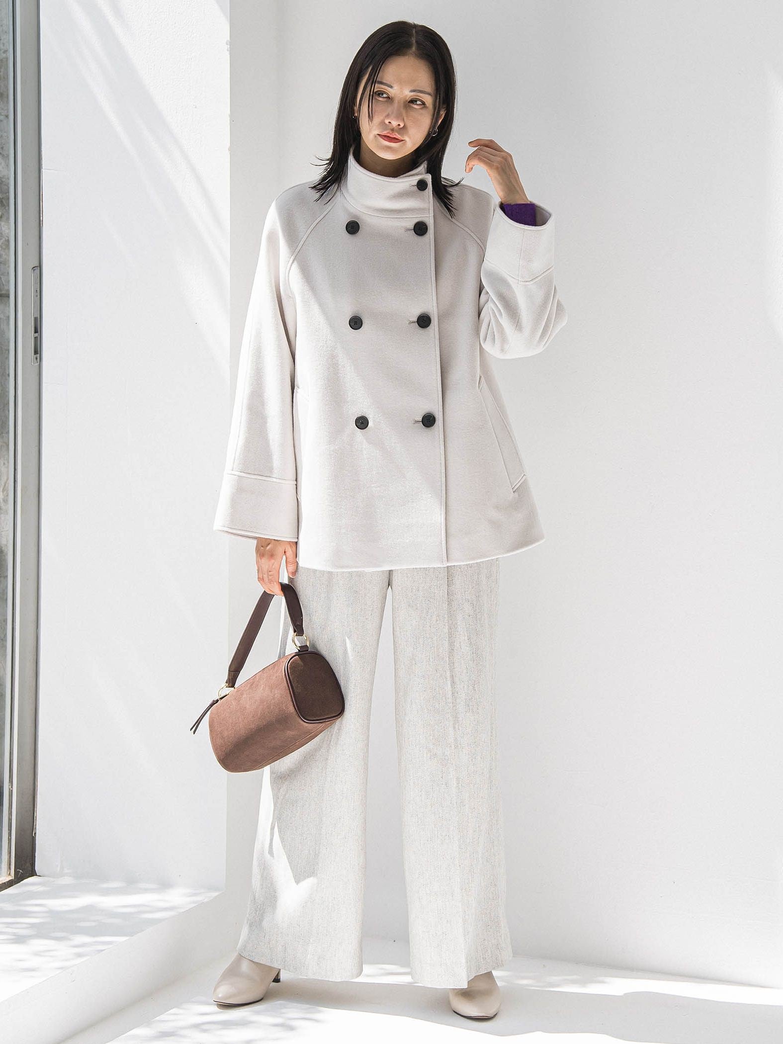 プレミアムウールカシミヤショートコート