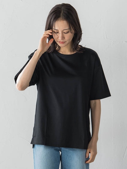 【WEB限定】【3サイズ】コットン汗じみ防止カットソー≪洗える/接触冷感≫