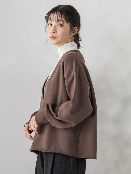 裏毛Vネックカットソー≪手洗い可能≫