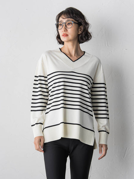Vネックニット≪手洗い可能≫