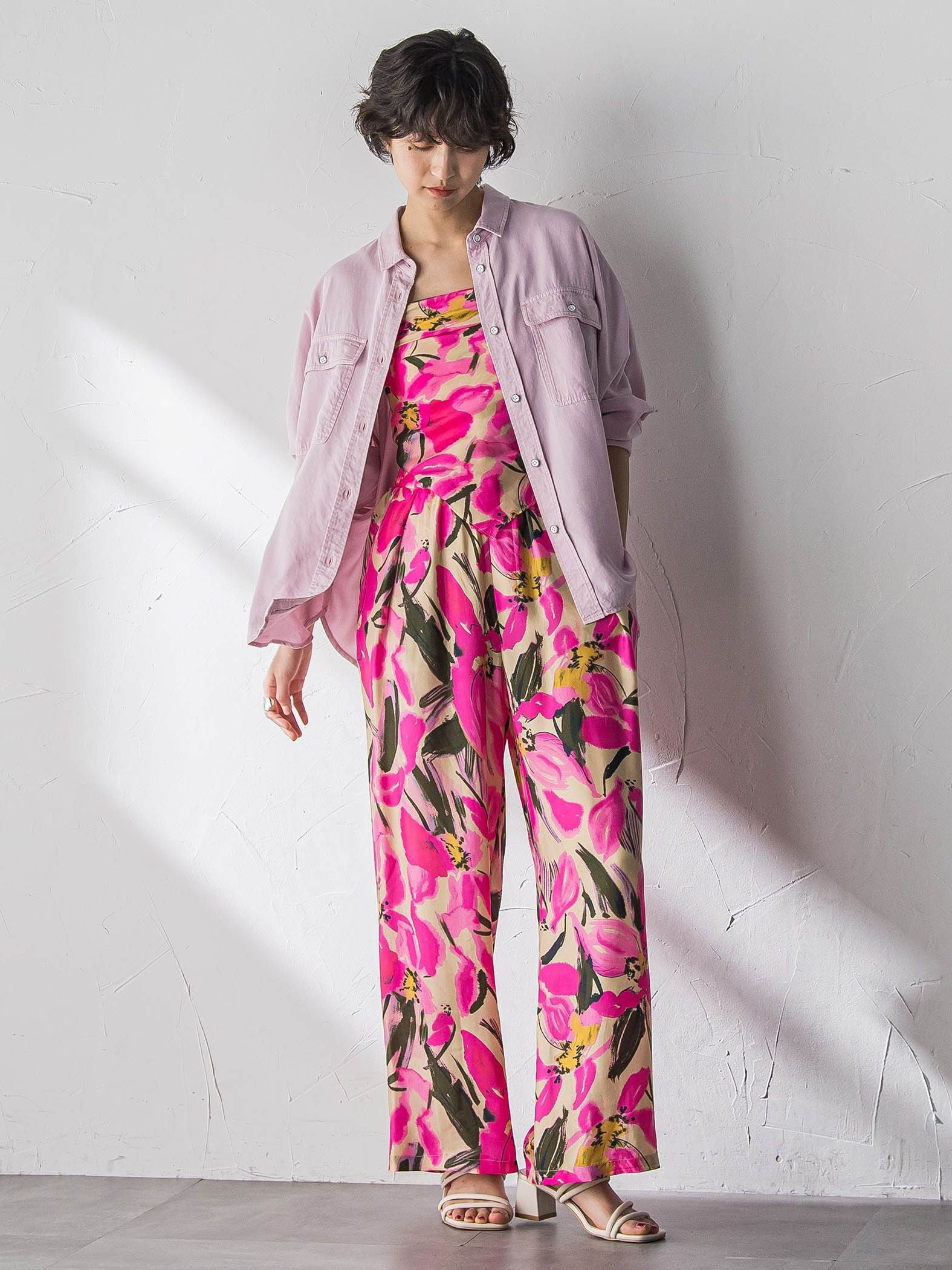 IPEKERフラワープリントイージーワイドパンツ