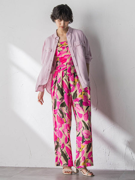 IPEKERフラワープリントイージーワイドパンツ