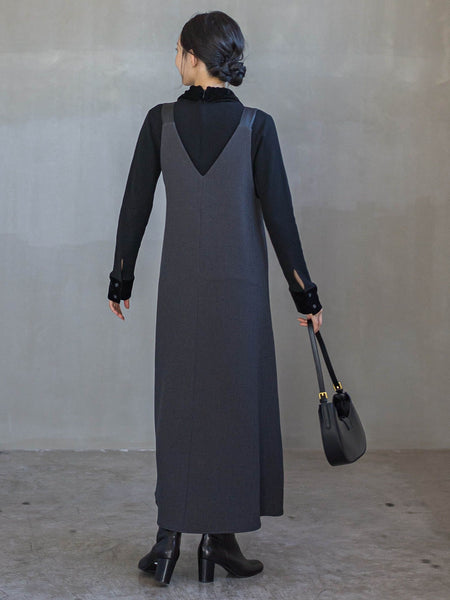 ベロア襟付きニット≪手洗い可能≫