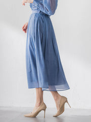 オーガンジーデニムスカート