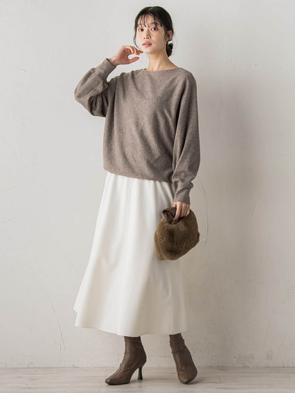 両面起毛ストレッチスカート≪洗濯機で洗える≫