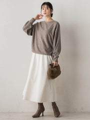 両面起毛ストレッチスカート≪洗濯機で洗える≫