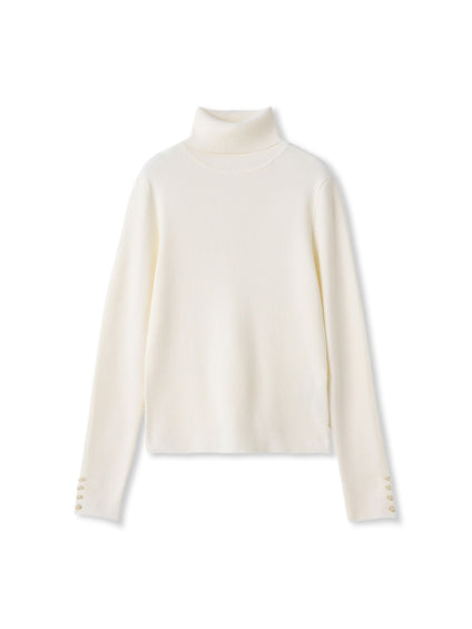 リブタートルニットプルオーバー≪手洗い可能≫