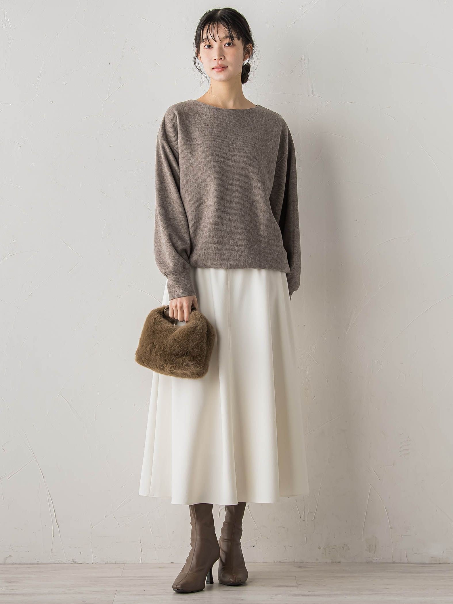 両面起毛ストレッチスカート≪洗濯機で洗える≫