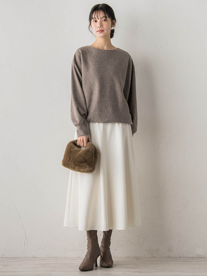 両面起毛ストレッチスカート≪洗濯機で洗える≫