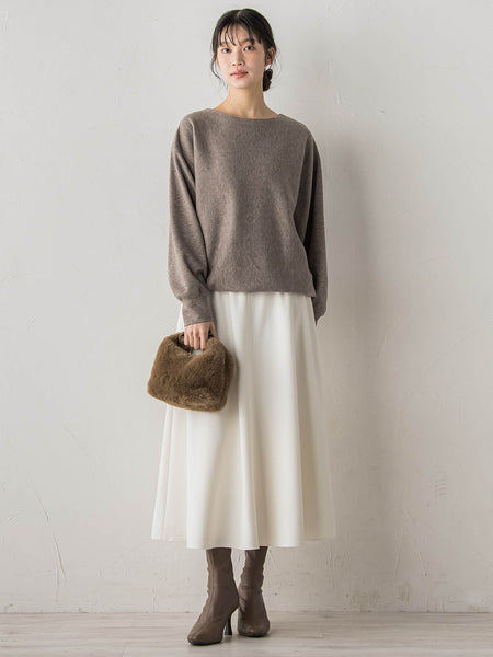 両面起毛ストレッチスカート≪洗濯機で洗える≫