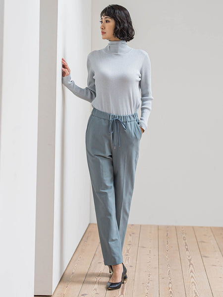 ラメリブタートルニット