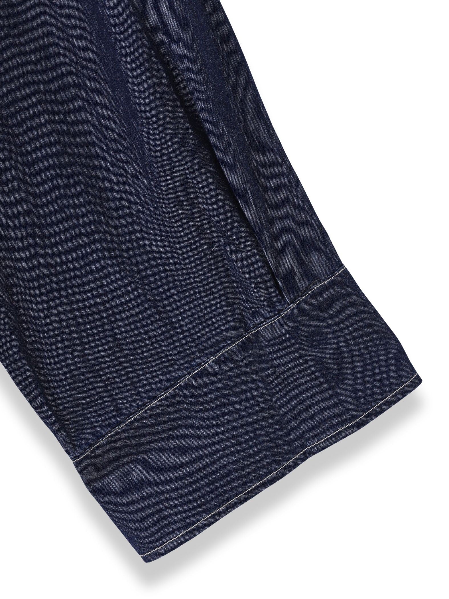 【WEB限定】ドロストクロップドデニムシャツ≪洗濯機で洗える≫