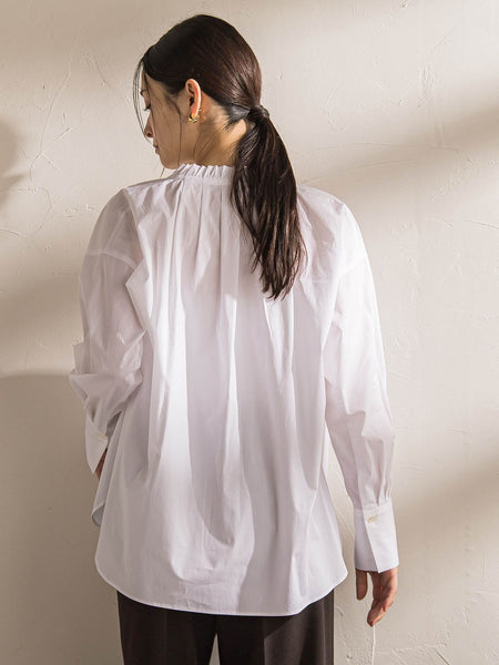 コットンフリルカラーブラウス