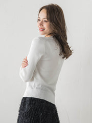 LUCINDAリブニットVカーディガン