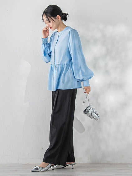 2WAYシアーペプラムシャツ