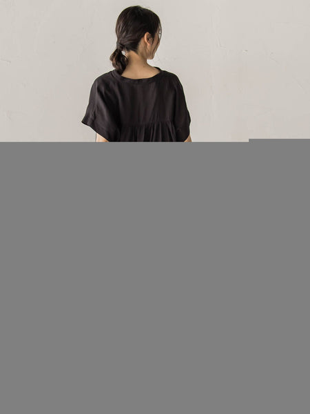 【WEB限定】キーネックレース切替ブラウス