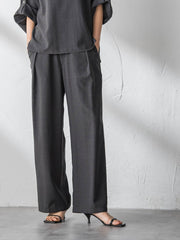 【一瞬で楽とキレイを叶える】タンブラーブッチャーイージーワイドパンツ≪セットアップ対応≫