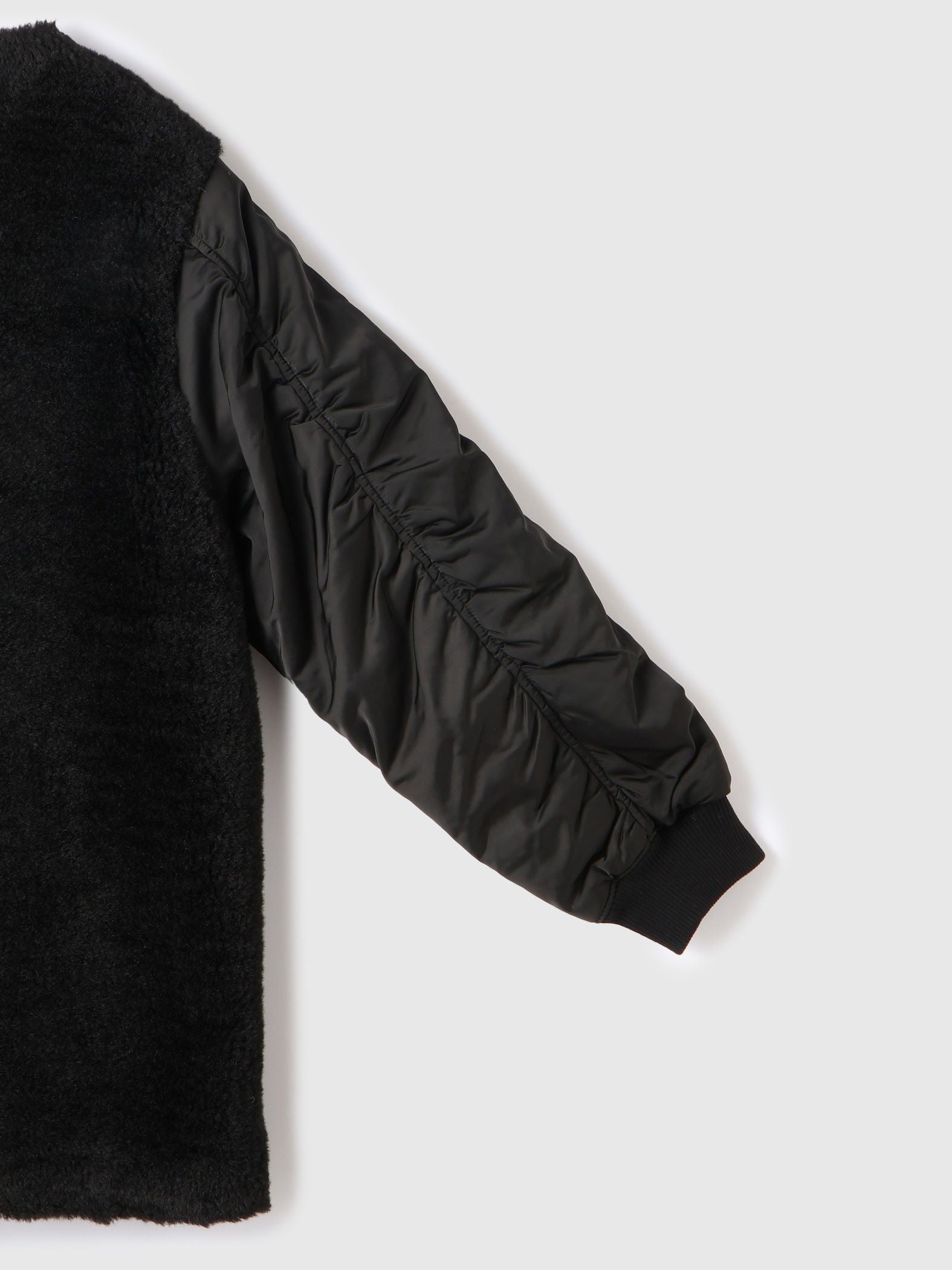 ボア切替ノーカラーミドルコート