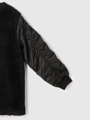 ボア切替ノーカラーミドルコート