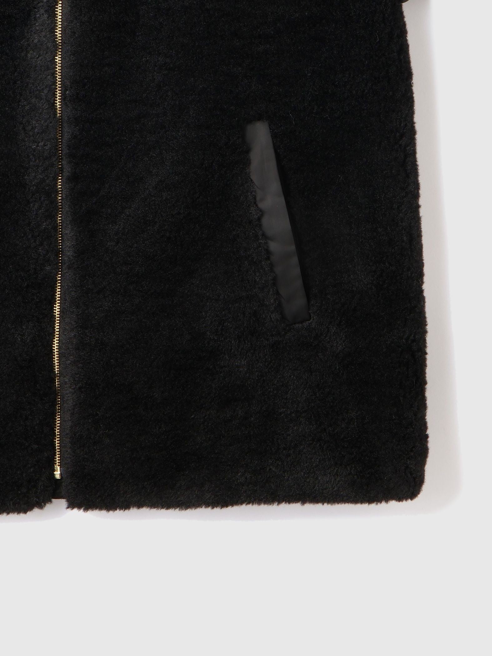 ボア切替ノーカラーミドルコート