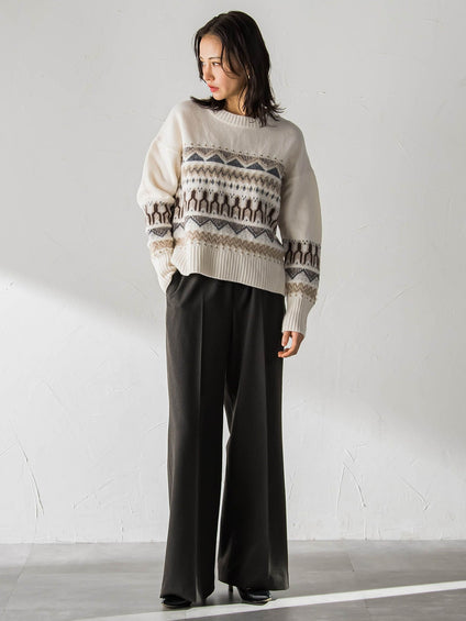 ノルディック柄ニット≪洗える≫