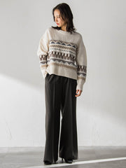 ノルディック柄ニット≪洗える≫