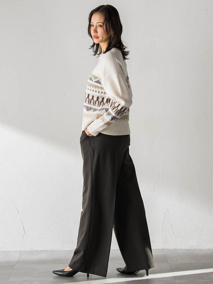 ノルディック柄ニット≪洗える≫