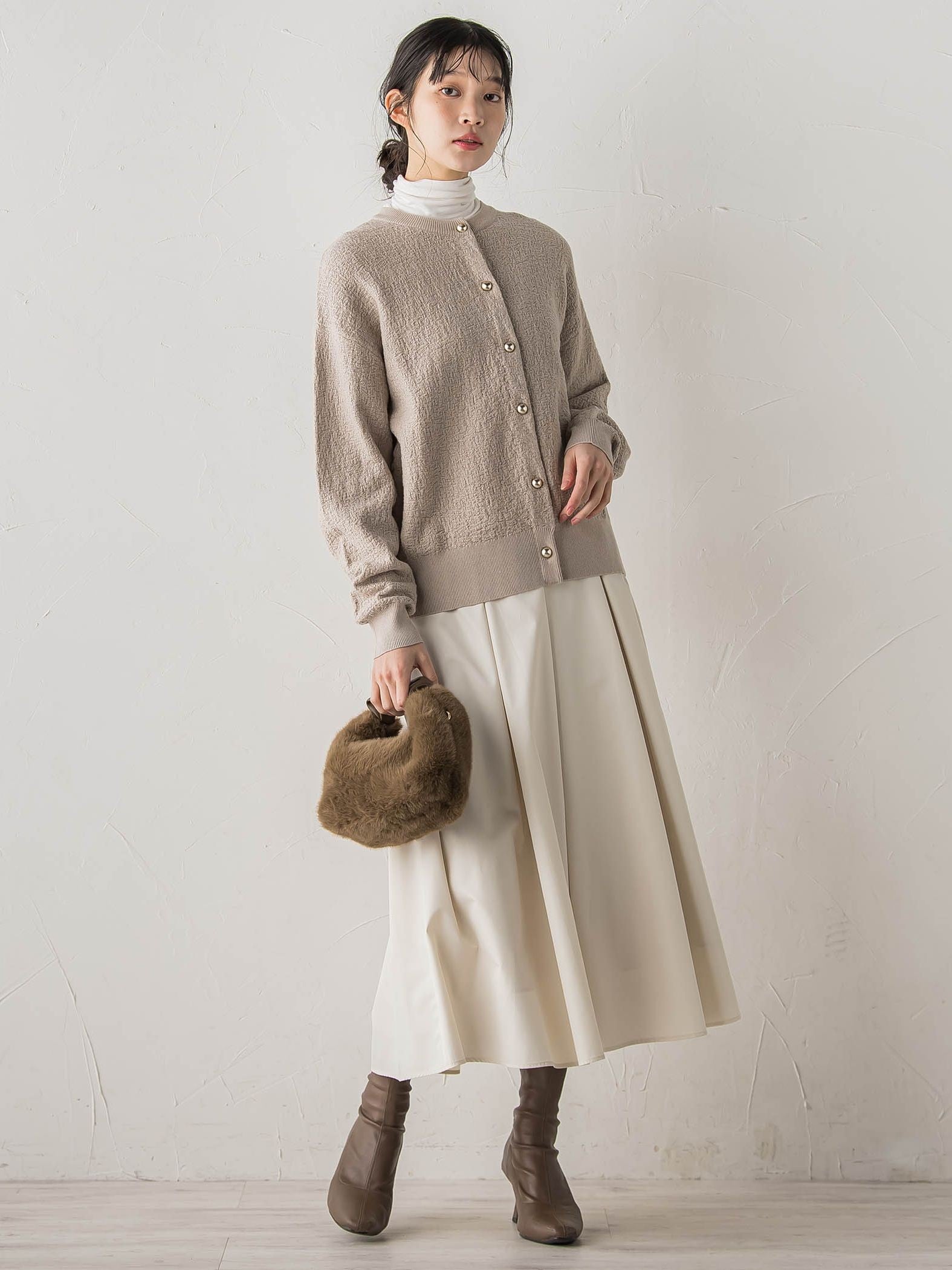 フクレジャガードニットカーディガン≪手洗い可能≫