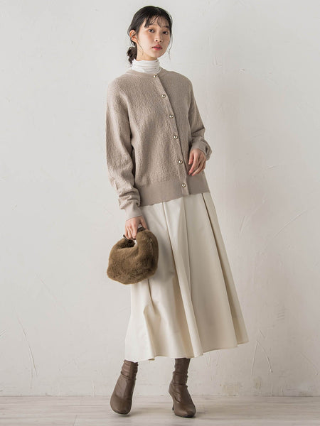 フクレジャガードニットカーディガン≪手洗い可能≫