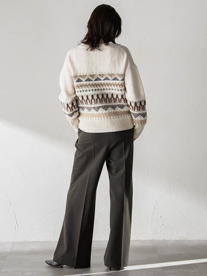 ノルディック柄ニット≪洗える≫