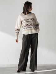 ノルディック柄ニット≪洗える≫