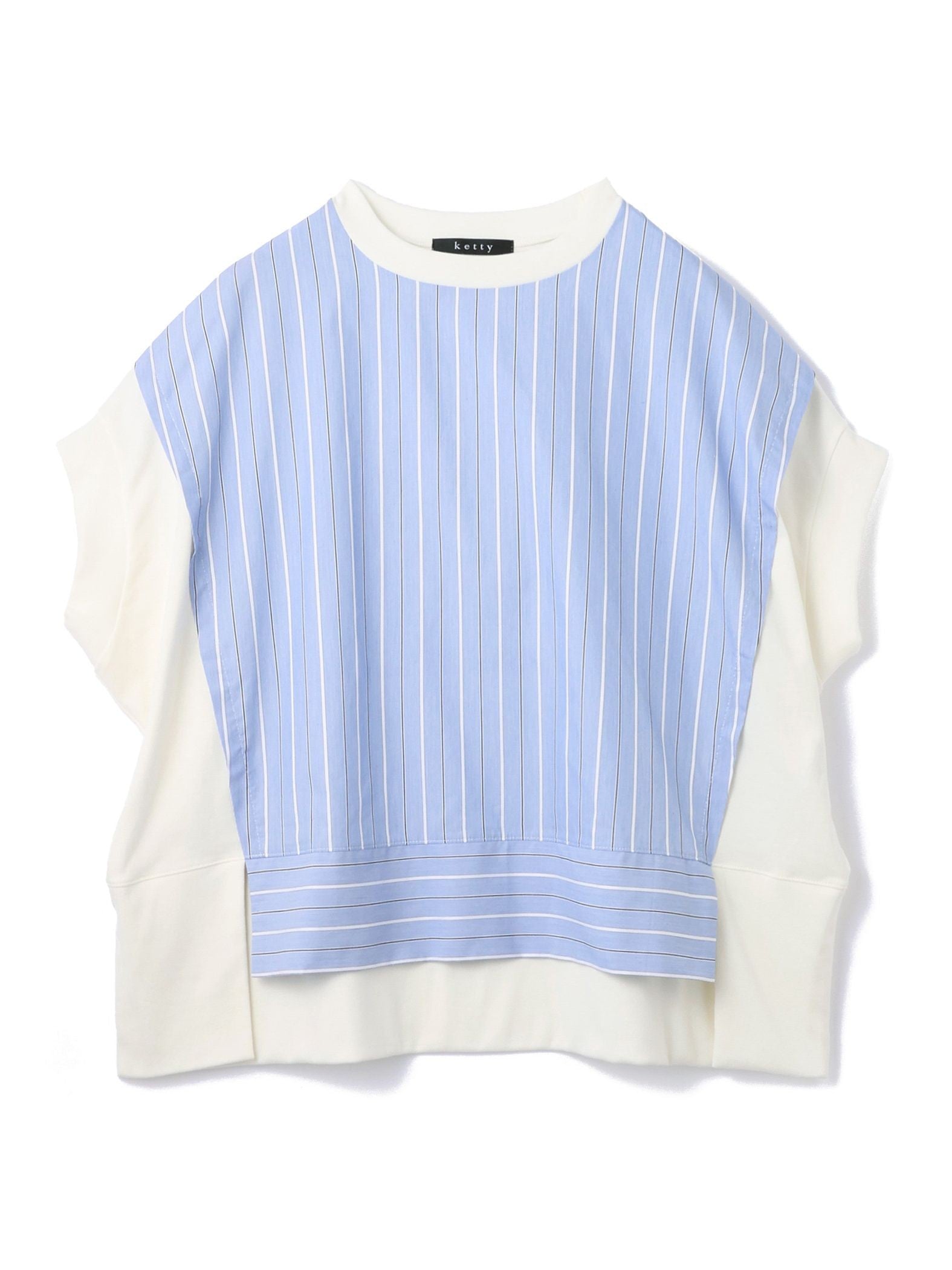 《予約》【機能するミニマル服】ストライプ切替プルオーバー　《接触冷感/吸水速乾/UVカット》