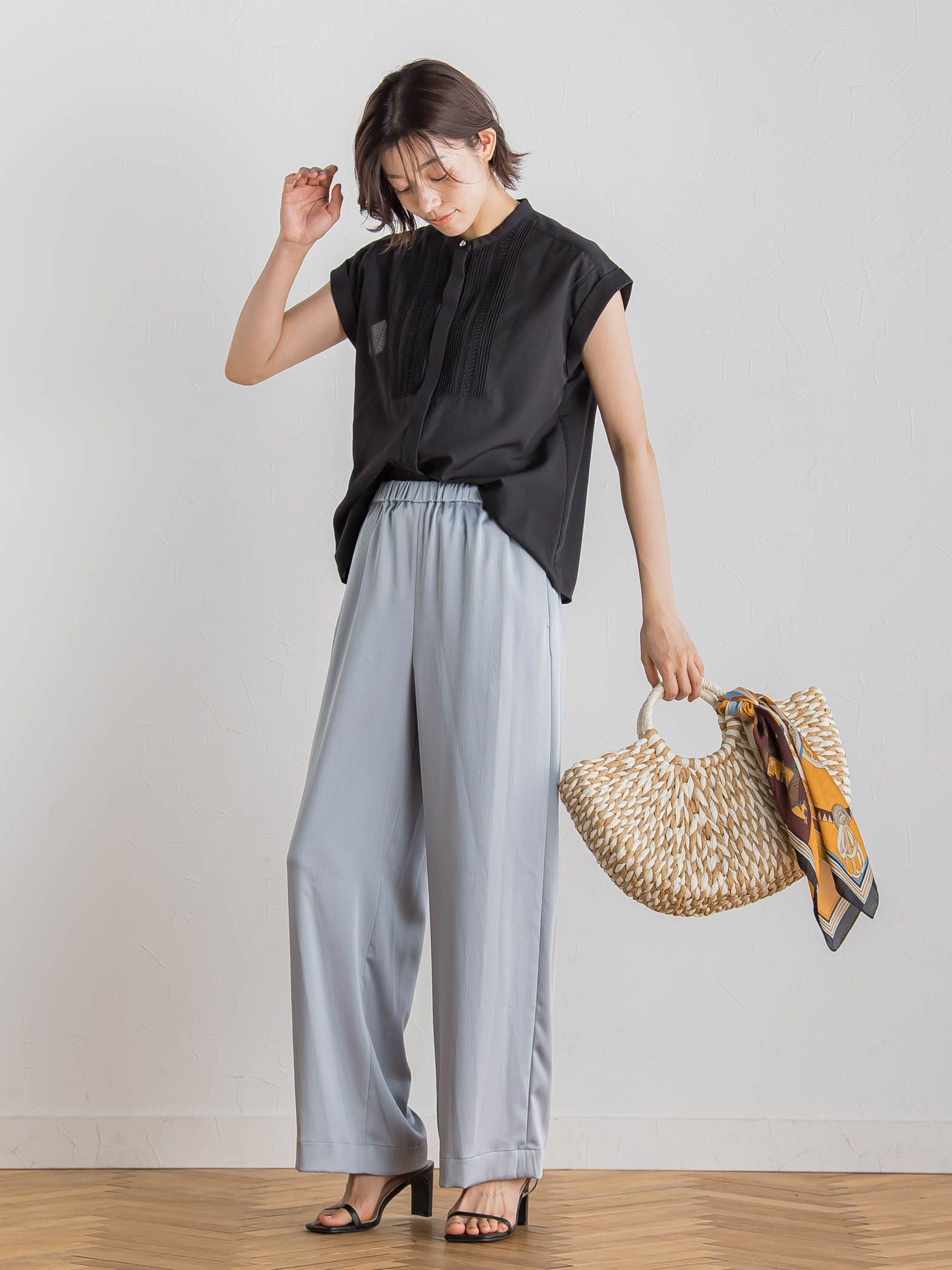 【WEB限定】コットンライクローンブラウス≪手洗い可能≫