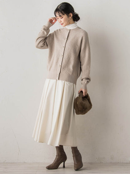 フクレジャガードニットカーディガン≪手洗い可能≫