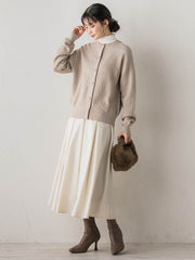 フクレジャガードニットカーディガン≪手洗い可能≫