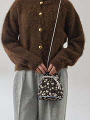 ジャガード巾着ミニバッグ