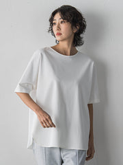 バックサテン切り替えスムースカットソー