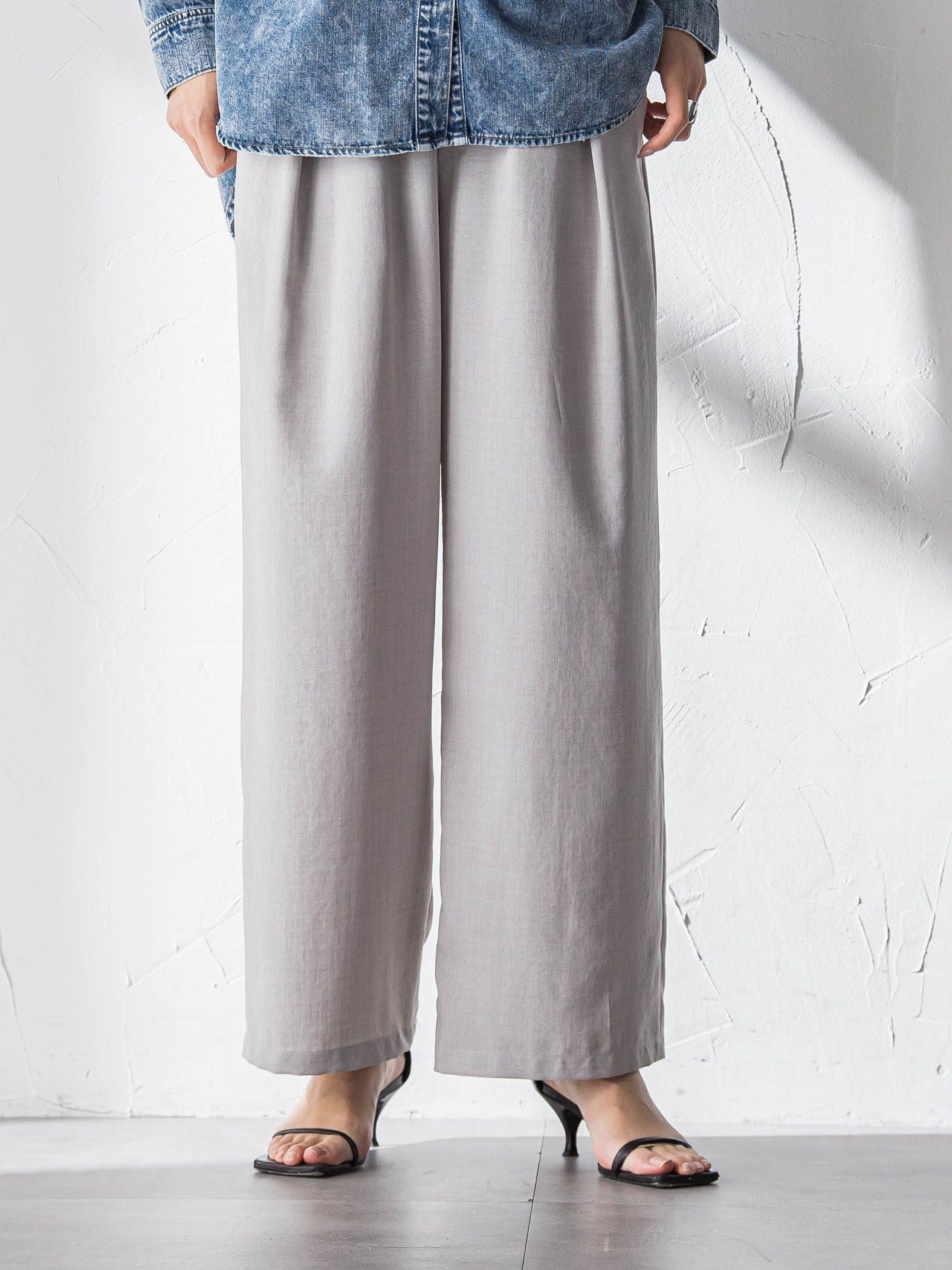 【一瞬で楽とキレイを叶える】タンブラーオックスイージーワイドパンツ≪手洗い可能≫