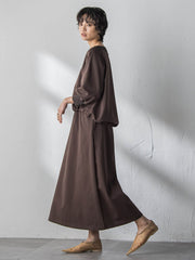 ボートネックドロストヘムスカートセットアップ