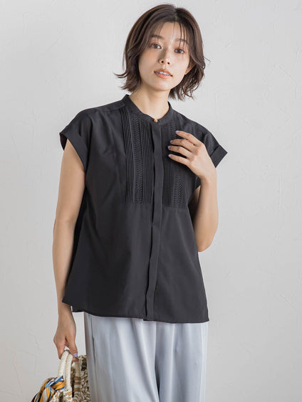 【WEB限定】コットンライクローンブラウス≪手洗い可能≫