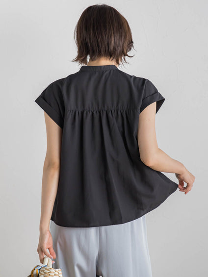 【WEB限定】コットンライクローンブラウス≪手洗い可能≫