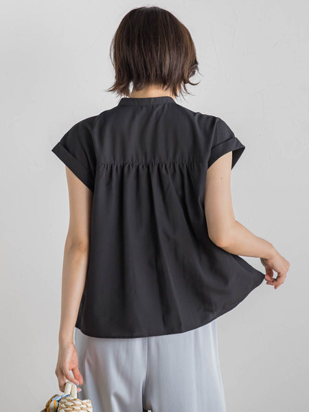 【WEB限定】コットンライクローンブラウス≪手洗い可能≫