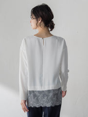 【カタログ掲載】裾レースジョーゼットブラウス