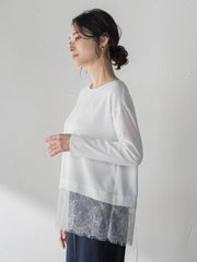 【カタログ掲載】裾レースジョーゼットブラウス