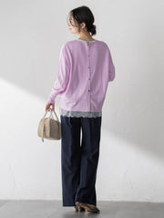 【カタログ掲載】裾レースジョーゼットブラウス