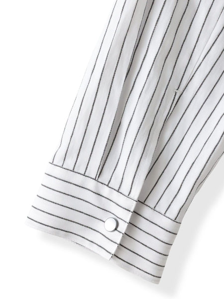 ドビーストライプフードシャツ