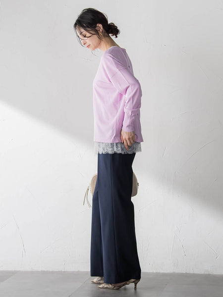 【カタログ掲載】裾レースジョーゼットブラウス