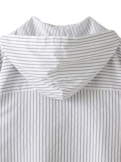 ドビーストライプフードシャツ