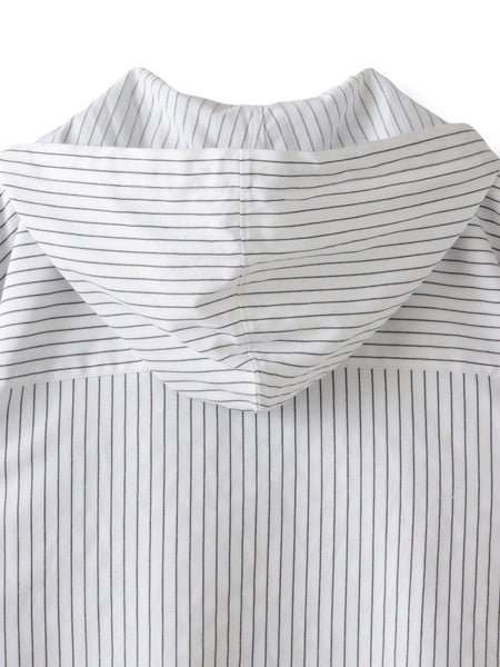 ドビーストライプフードシャツ