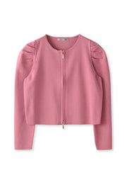 パフスリーブダブルジップブルゾン